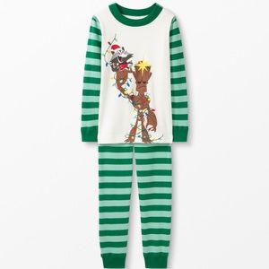 NEW Hanna Andersson Marvel Groot & Rocket Long John Pajamas In Organic Cotton